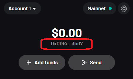Argent X Wallet Address