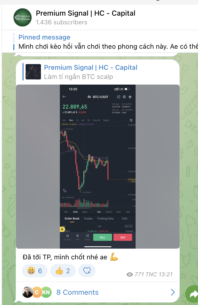 Ảnh kết quả khi áp dụng EMA vào giao dịch