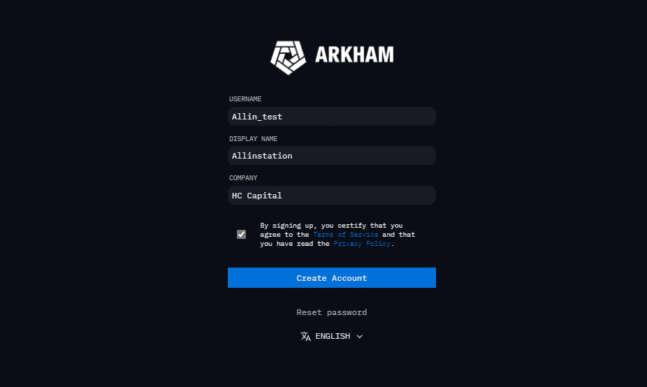 Hoàn tất thông tin là bạn đã có thể sử dụng Arkham Intelligence