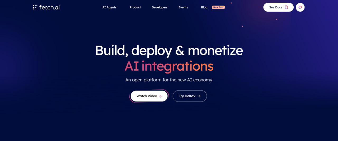 Giao diện Website dự án Fetch.ai