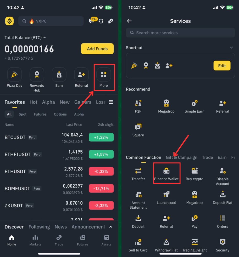 Truy cập Binance Wallet